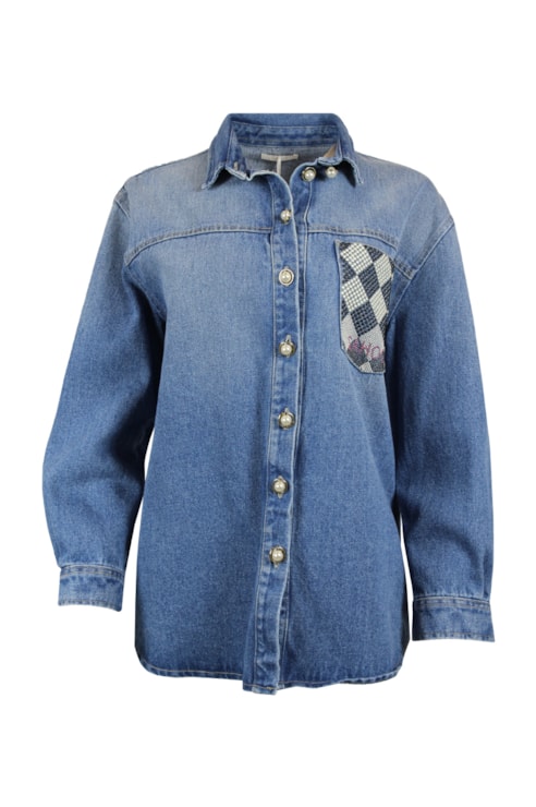 Camisa de ganga oversize