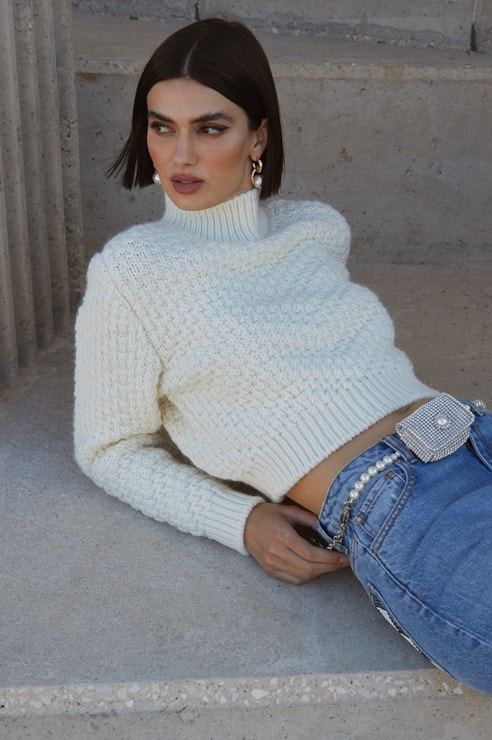 Knitted turtleneck sweater