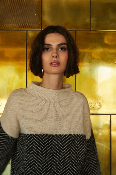 Spiked knit sweater