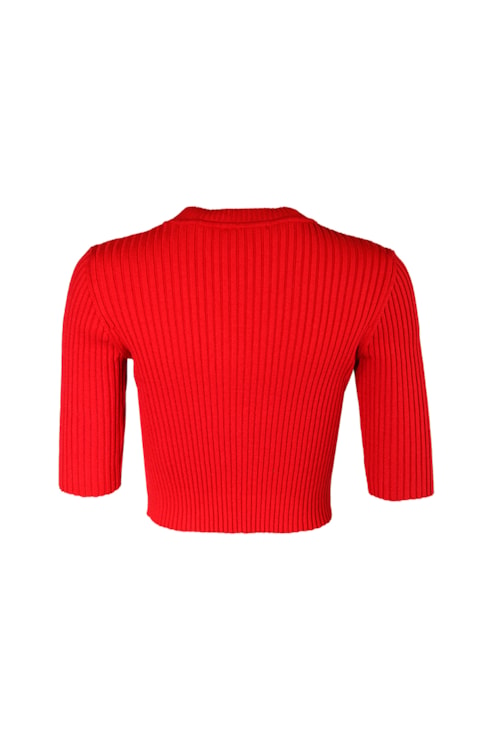 CROPPED KNIT SWEATER 