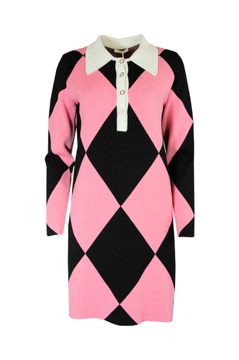 JACQUARD POLO KNIT DRESS  