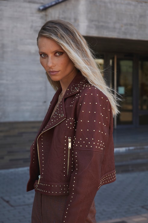 Blusão biker em pele "Leather Collection SH"