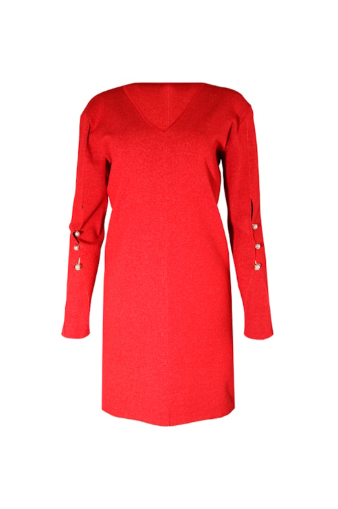 V-neck knit dress