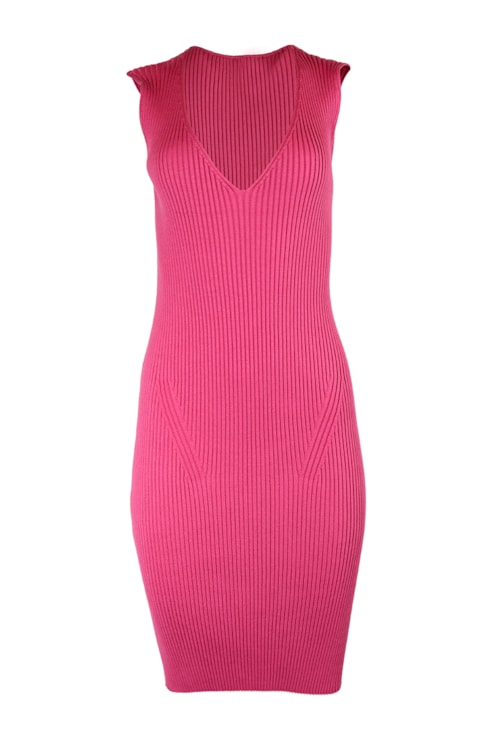 Ribbed knit midi dress