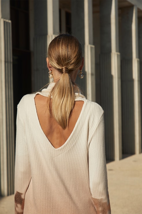 Foil knit dress