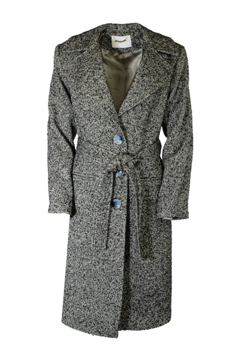 Tweed jacket with belt