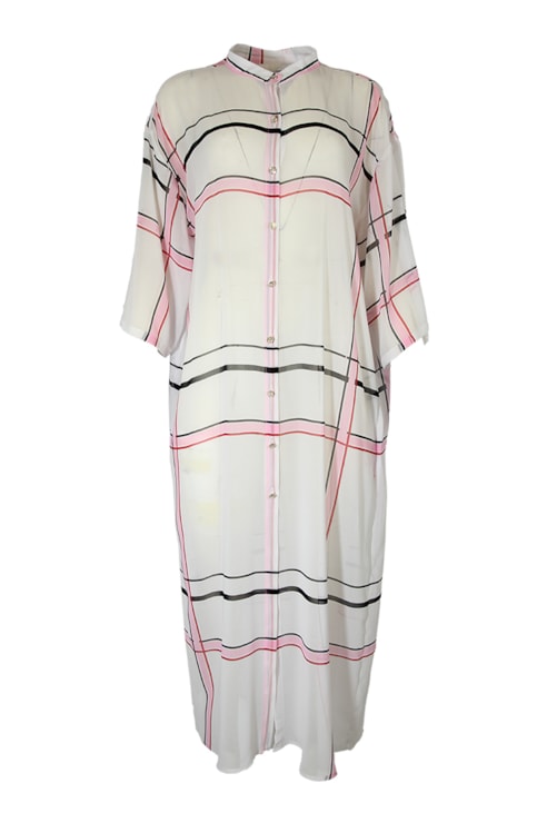 Vestido camiseiro semitransparente