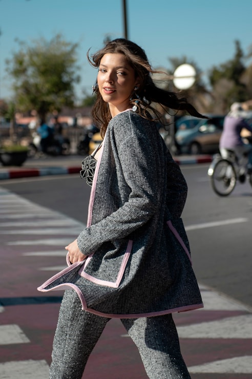 Casaco relaxed fit malha bouclé