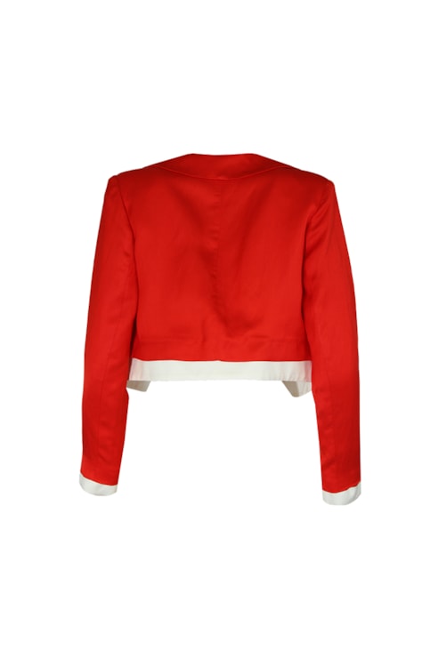 Blazer cropped punho combinado