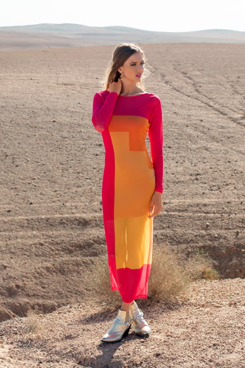 Vestido tule estampado
