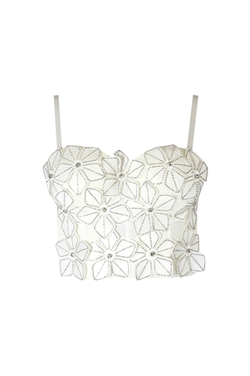 Top tipo corset flores