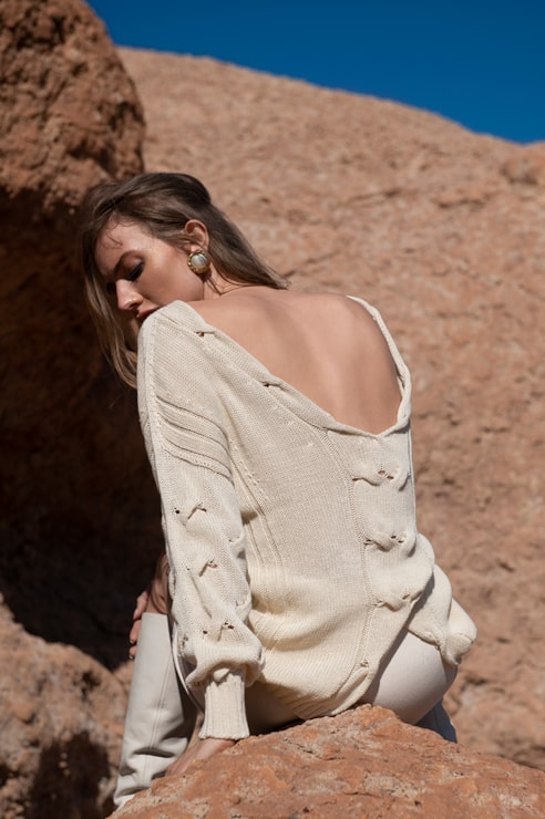 Camisola de malha de cabo