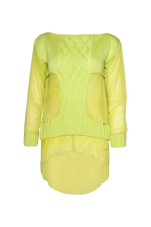 Camisola de malha e tule