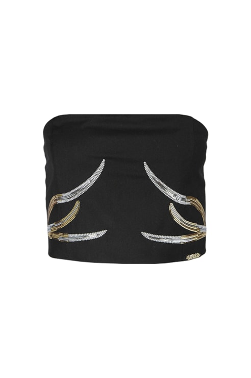 Top bandeau com lantejoulas