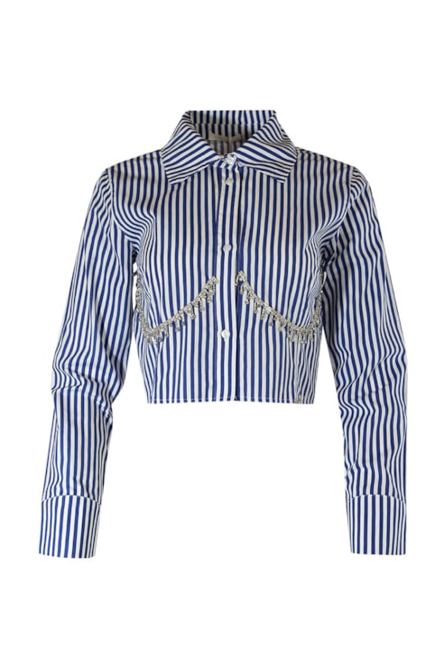 Camisa cropped com strass
