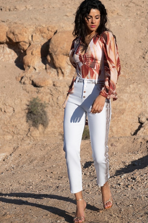 Jeans mom fit foil