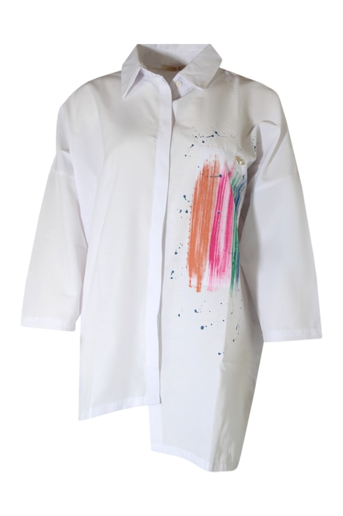 Camisa fantasia de popelina
