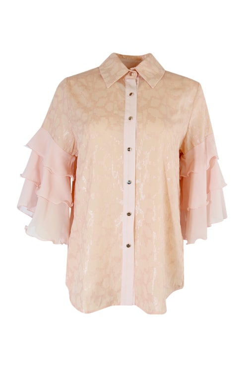 Blusa fluída com folho