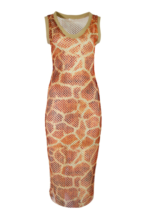 Vestido midi de rede