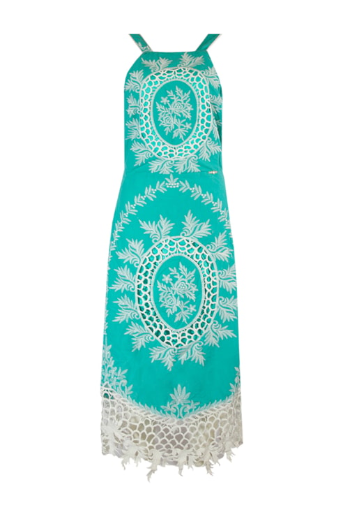 Vestido bordado com alças