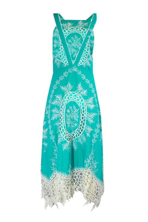 Vestido bordado com alças