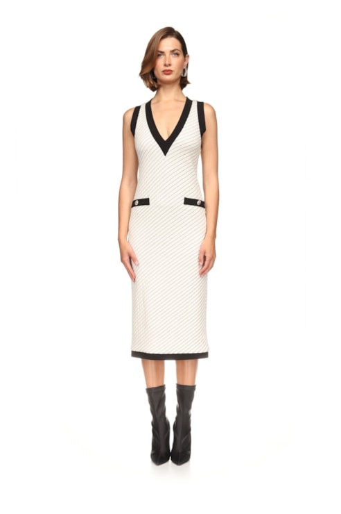 Vestido midi em malha 