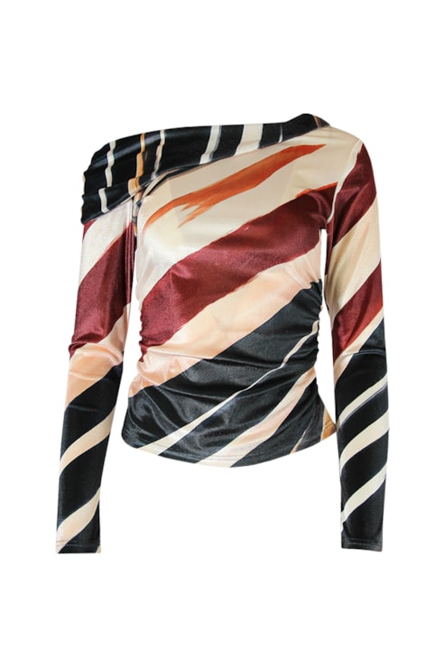 Asymmetrical velvet blouse