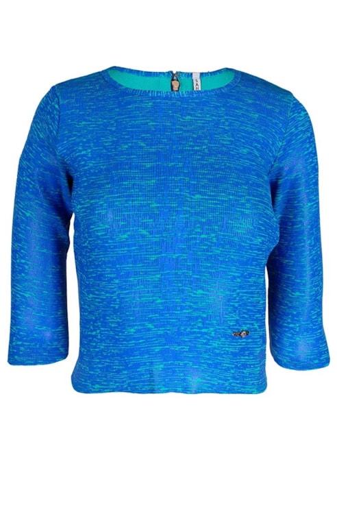 Two-color knitted sweatshirt