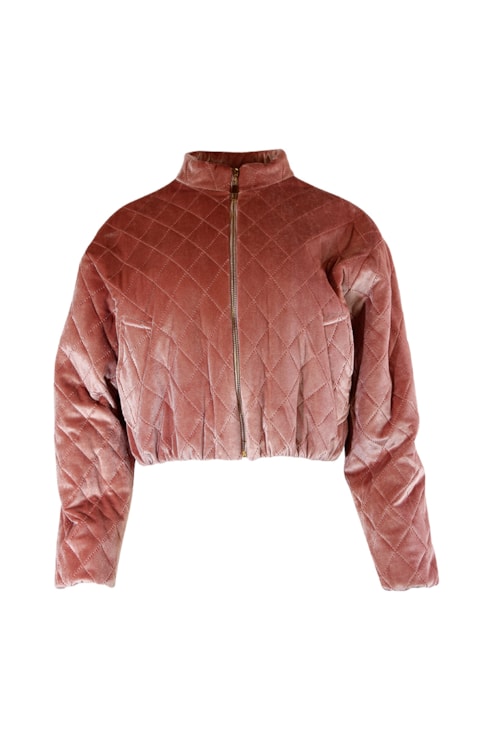 Velvet puffer jacket