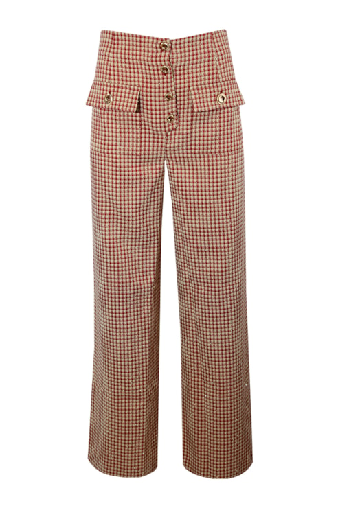 Wide gingham pants