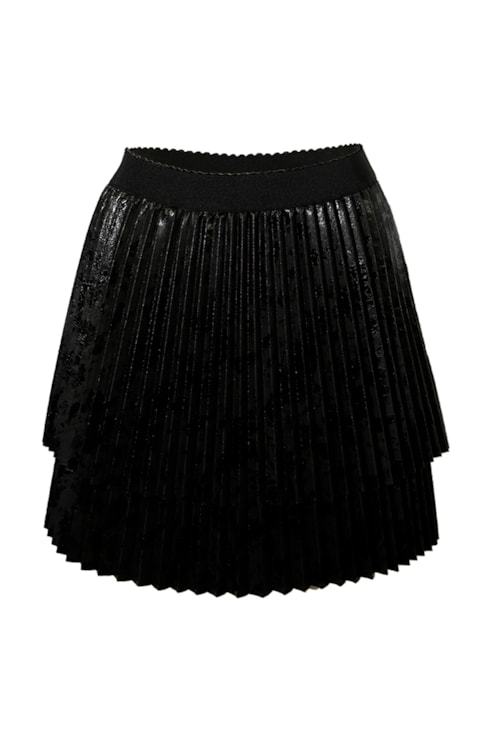 Faux leather pleated skirt