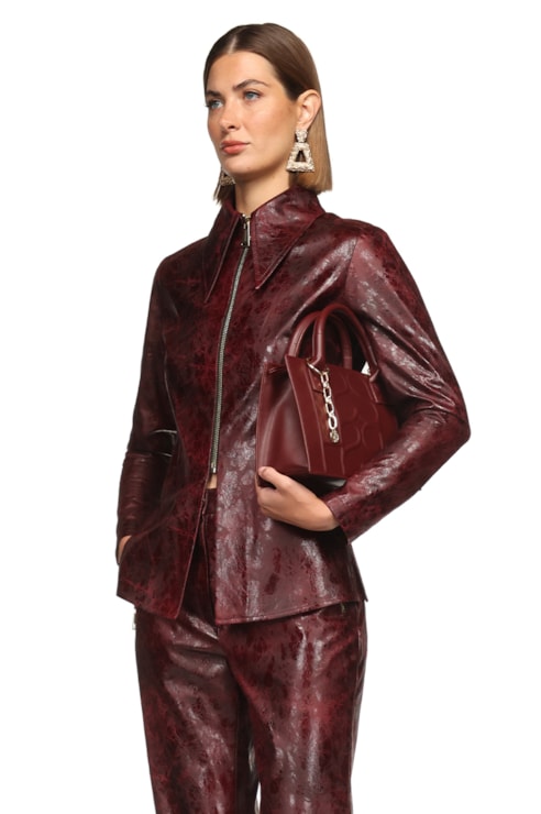 Faux leather shirt