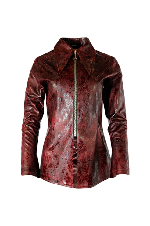 Faux leather shirt