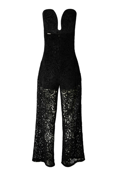 Lace heart neckline jumpsuit
