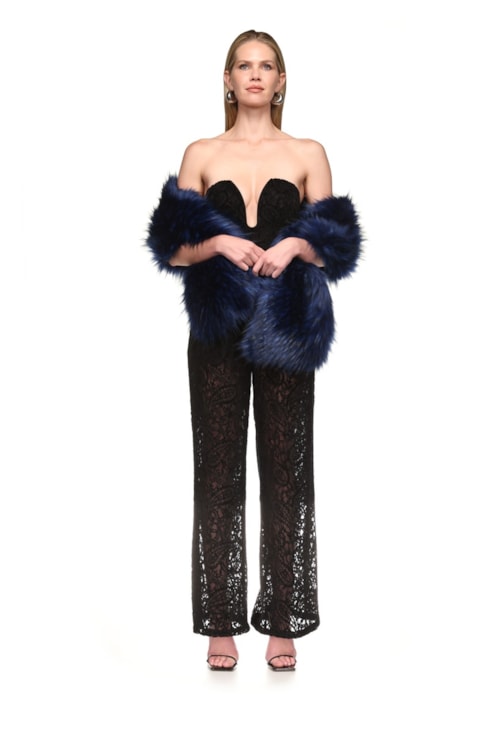 Lace heart neckline jumpsuit