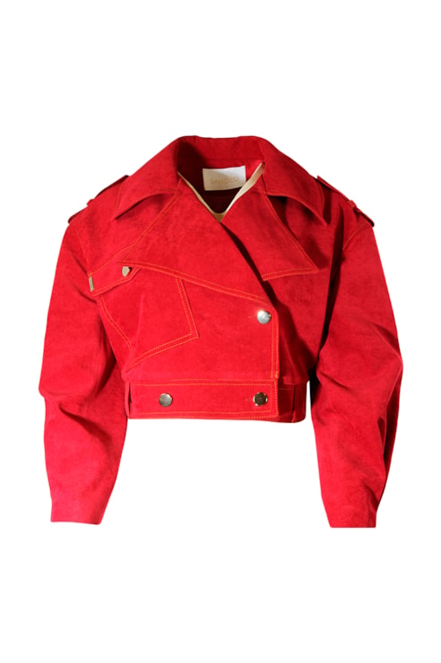 Cropped biker jacket
