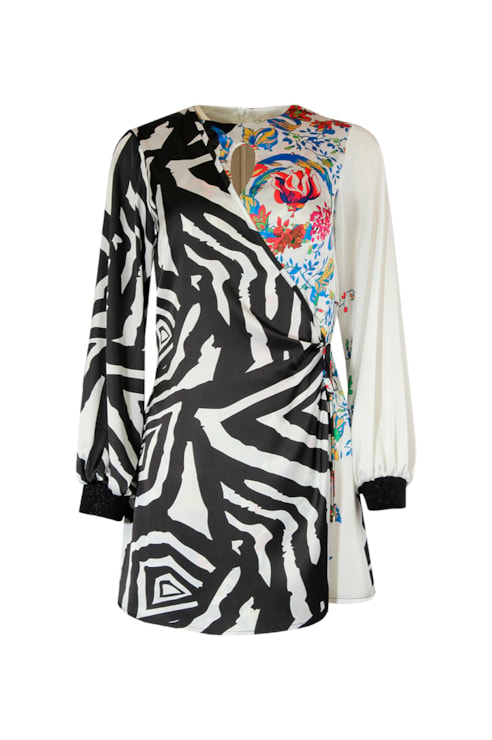 Printed satin dress