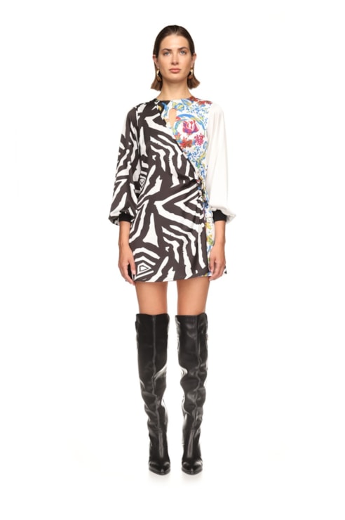 Printed satin dress