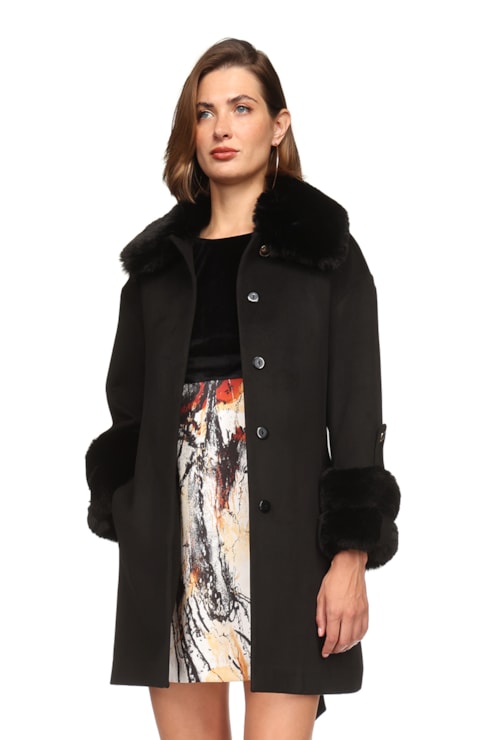 Coat with Removable Fur