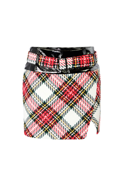Plaid tweed skirt