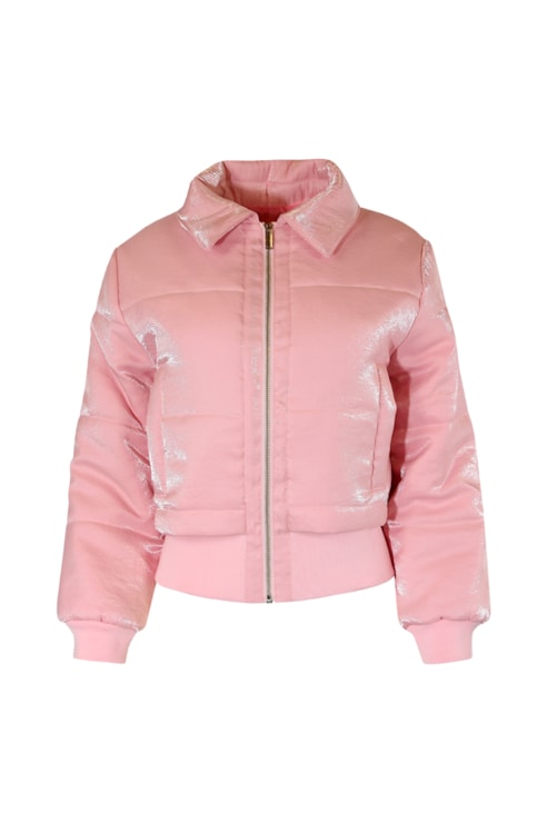 Metallic puffer jacket