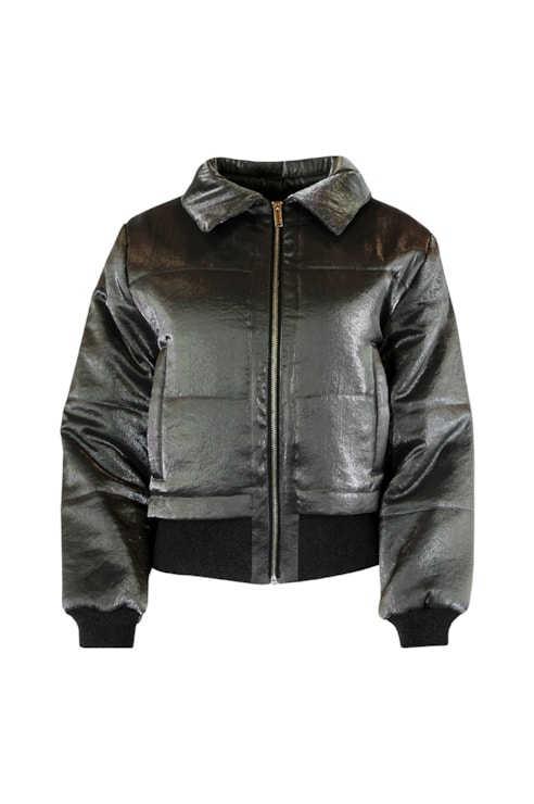 Metallic puffer jacket