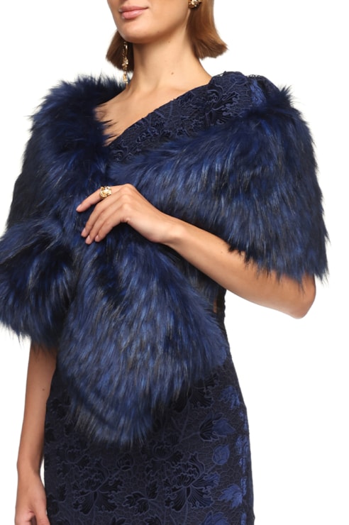 Synthetic fur stole