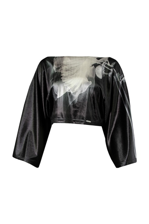 Printed velvet blouse