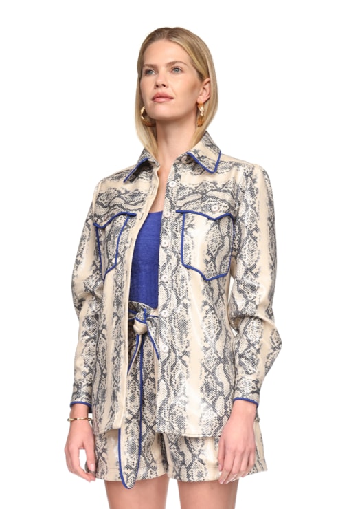Oversized animal print shirt
