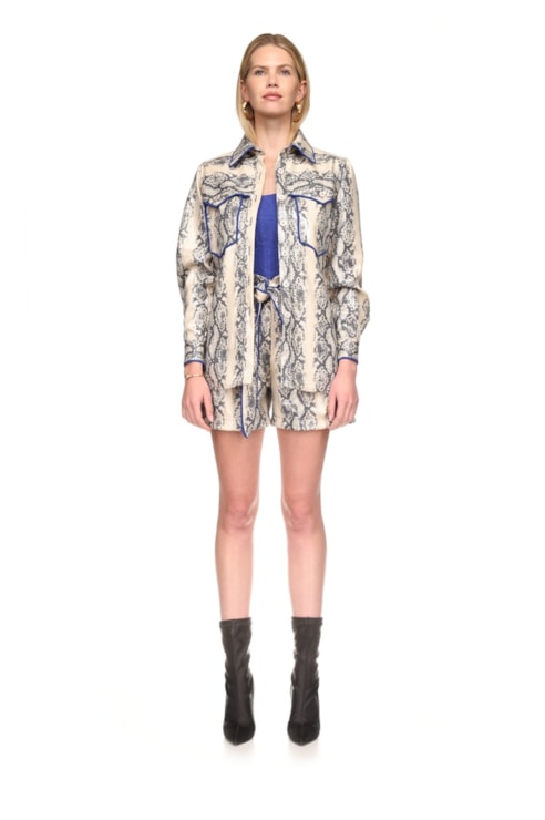 Paperbag animal print shorts
