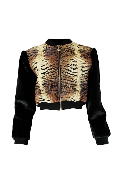 Animal Print Bomber Jacket