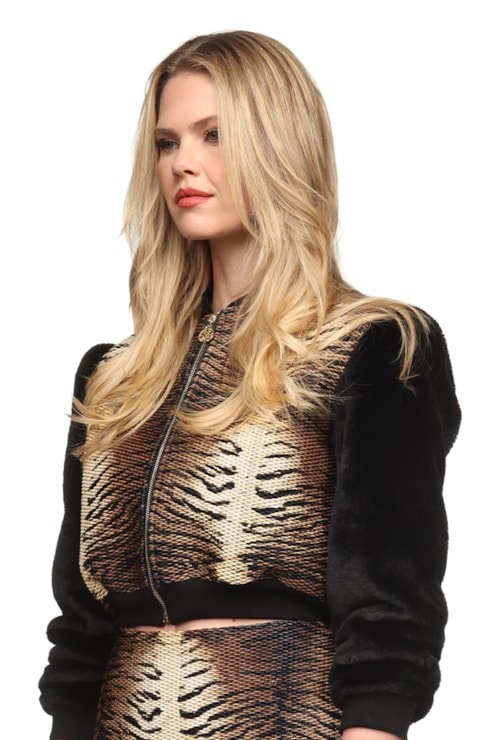 Animal Print Bomber Jacket