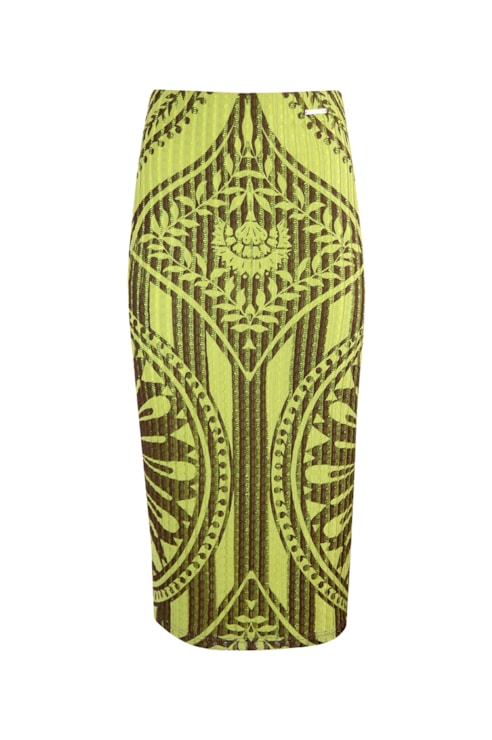 Saia midi estampada