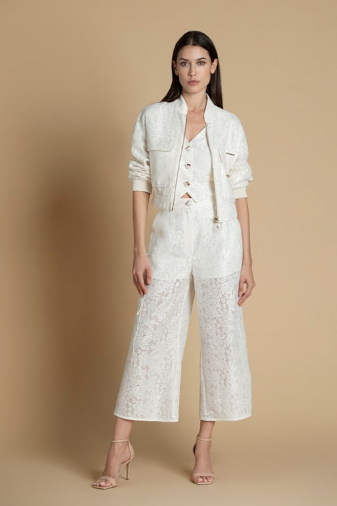 Calças Culotte em renda